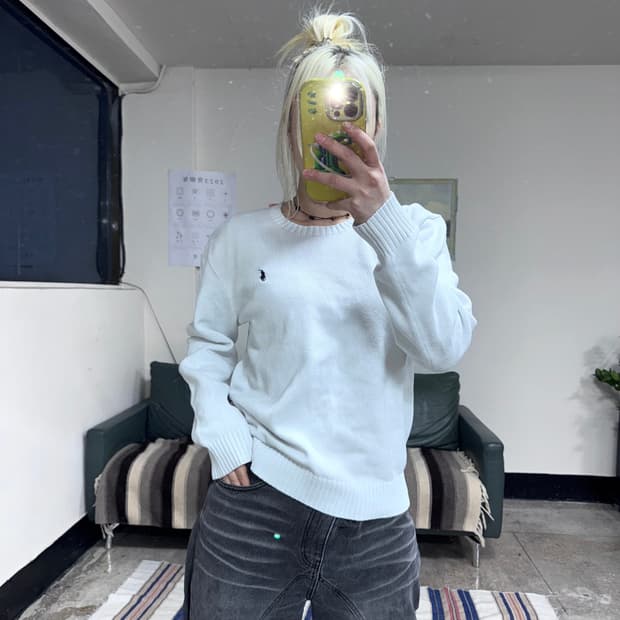 투티/0097 폴로 랄프로렌 화이트 스웨터 니트