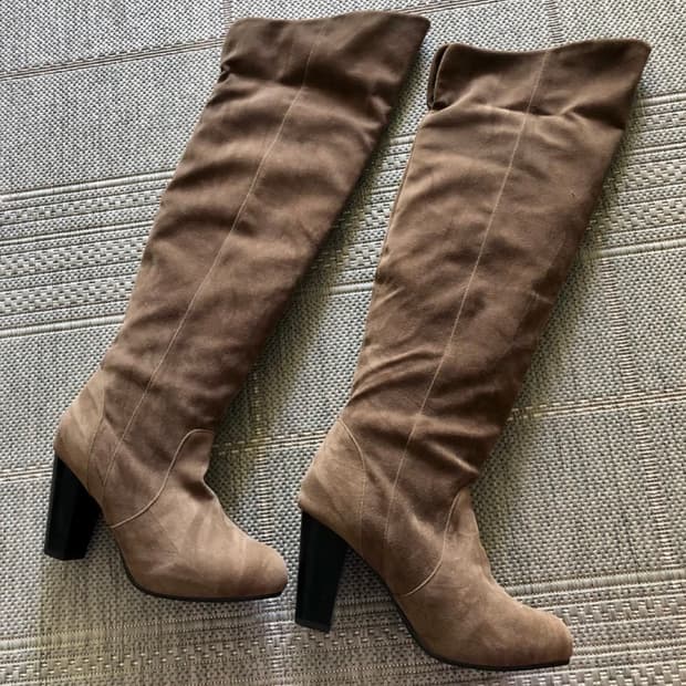 HEATHER 스웨이드 롱부츠 모카