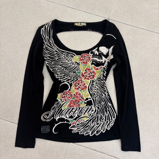 날개 장미 데미지 롱슬리브