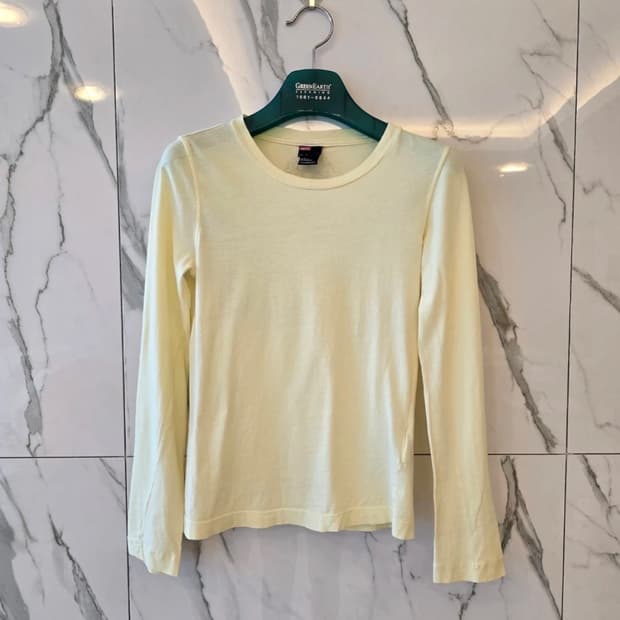 Diesel 디젤 연노랑 긴팔 면 티셔츠 XS S