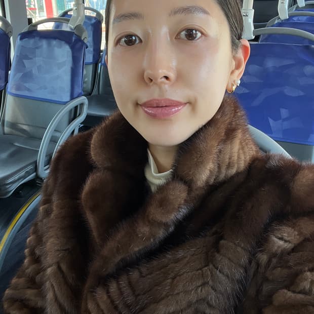 밍크 코트 브라운 55 사이즈 (리얼퍼)