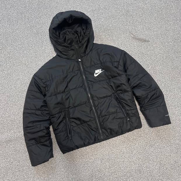 나이키 블랙 후드 패딩