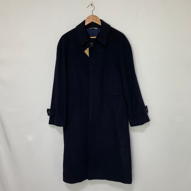 지방시 캐시미어 100% 빈티지 롱 코트 네이비 44