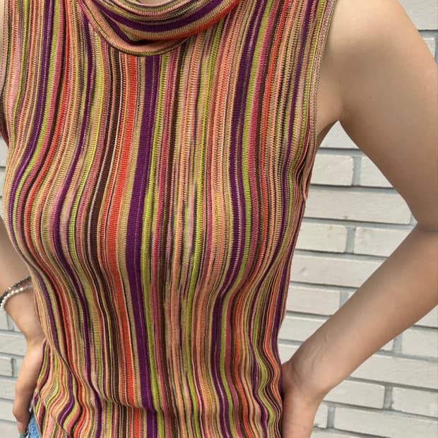 Missoni 미쏘니 하이넥 니트 슬리브리스