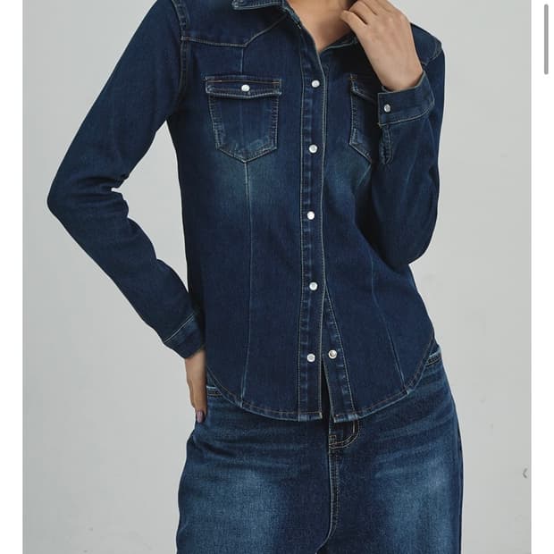 기모 데님 셔츠