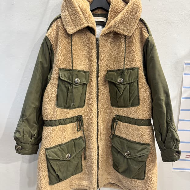 vintage 보아배색 누비야상