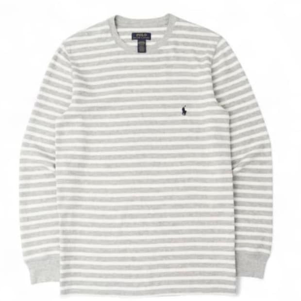 폴로 랄프로렌 그레이 스트라이프 와플 롱슬리브 티셔츠 구해요