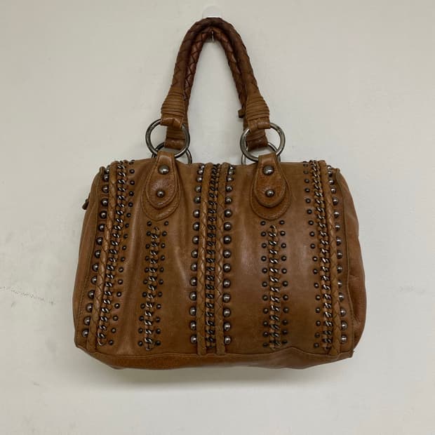 2000s Pinterest All Stud Brown Hand Bag