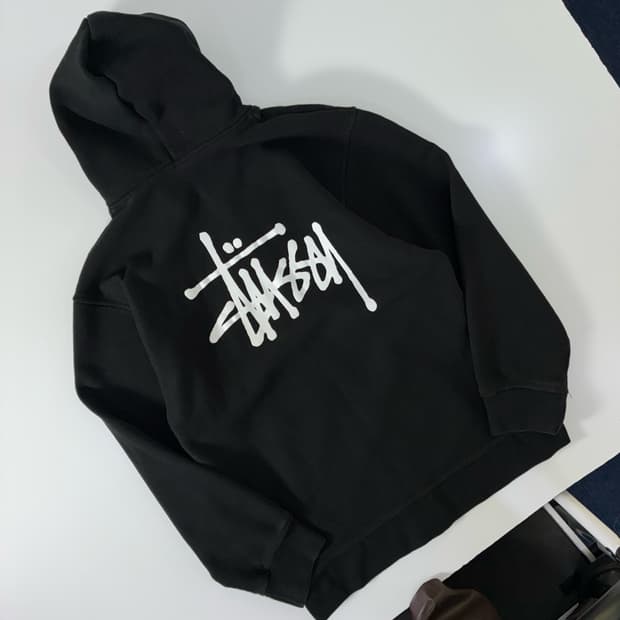 Stussy  스투시 블랙 베이직 후드집업 
