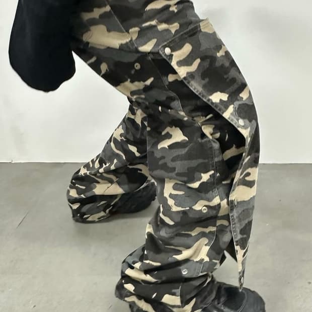 9999아카이브 카모 더블니 팬츠 xl