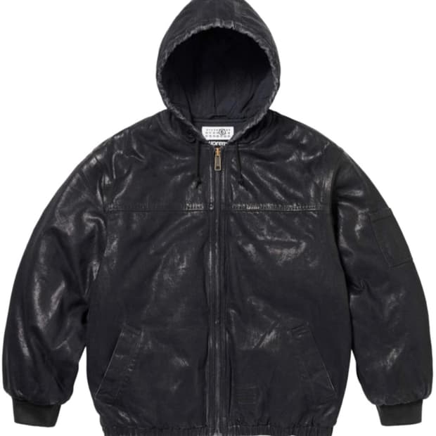 슈프림x mm6 메종마르지엘라 포일 후드 워크 자켓 24ss