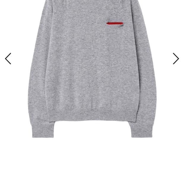[L]HEARTCUT KNIT(GREY/RED)