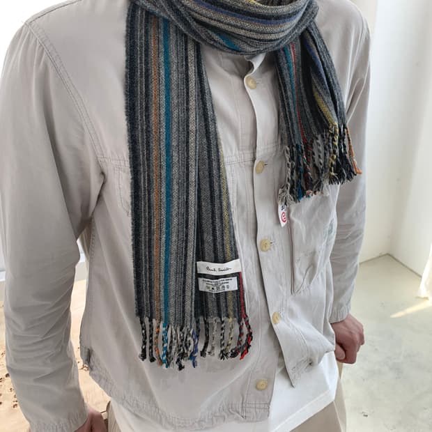 폴 스미스 스트라이프 머플러 (grey)