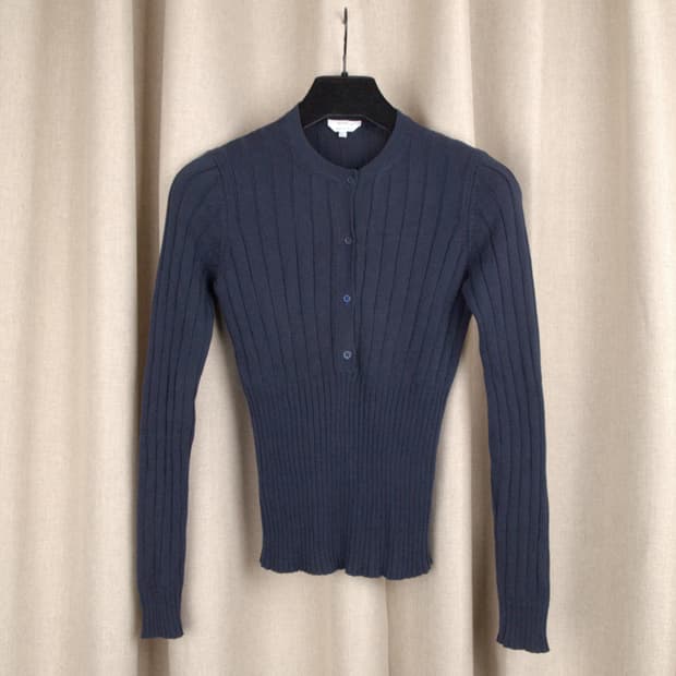 Cotton Pull Half-button Knit 