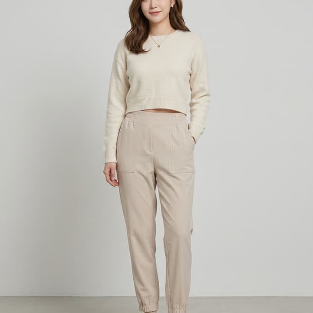 ZIO SONGZIO 지오송지오 밴딩 조거 팬츠 베이지