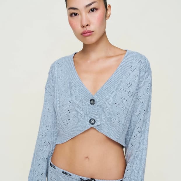 [XS,S,M]귀조 25fw Noah Wool Cable 크롭 가디건