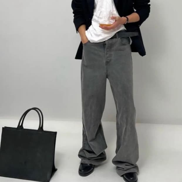 3) vuja de 부자데 PL 데님 팬츠 언이븐다이