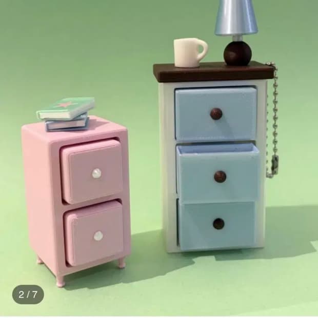 틴리 클리커 새상품 블루 2단 서랍장