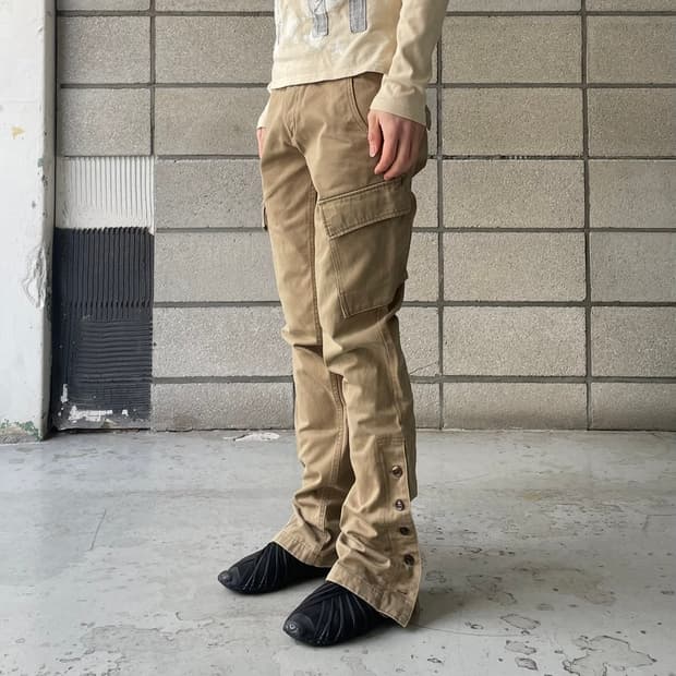 Wjk 버튼업 플레어 팬츠