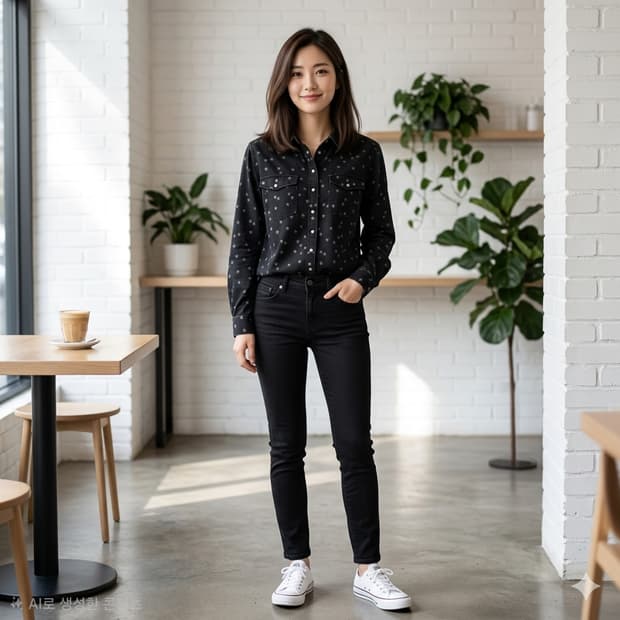 ZOE KARSSEN 별 패턴 스냅 셔츠