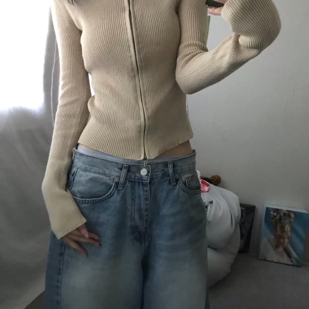 아르마니 딱붙핏 니트집업