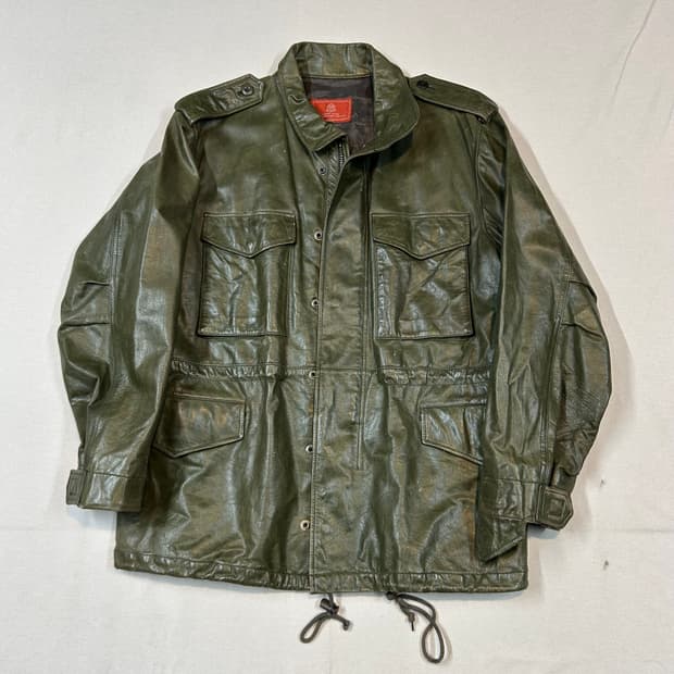 L) 아비렉스 밀리터리 M65 필드 자켓 소가죽 올리브