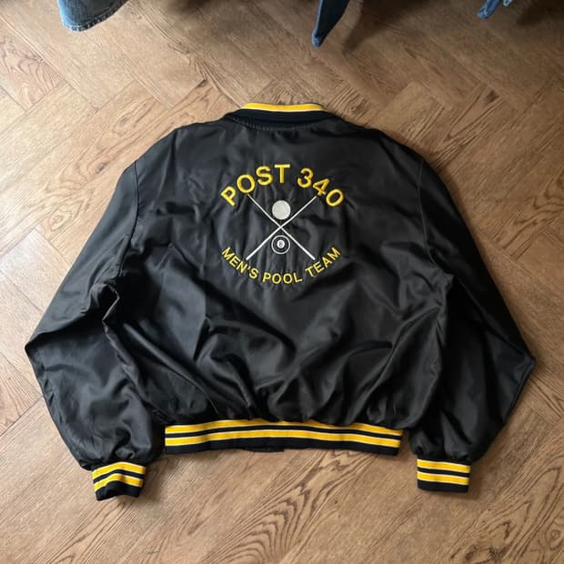 [XL]80's Made in USA POST 340 블랙 바시티 자켓