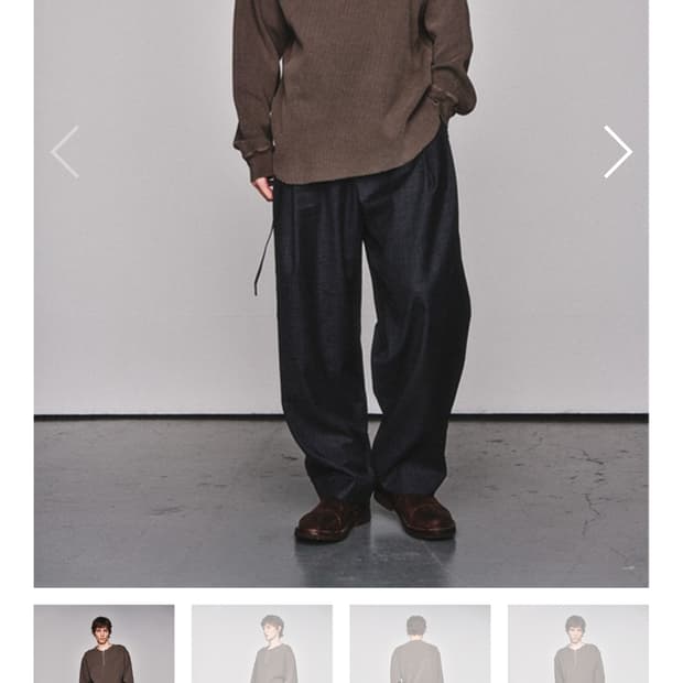 아트이프액츠 가먼트 헨리넥 와플 롱 슬리브 머드브라운 M