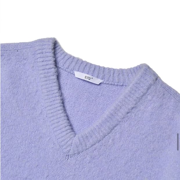 구매 / STU 부클 브이넥 니트 퍼플 M
