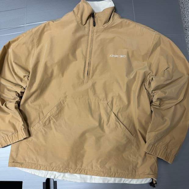 리복 리버시블 반집업 후리스 바람막이 자켓 M