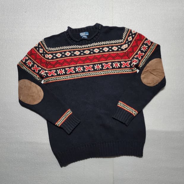 폴로 랄프로렌 노르딕 엘보 패치 니트