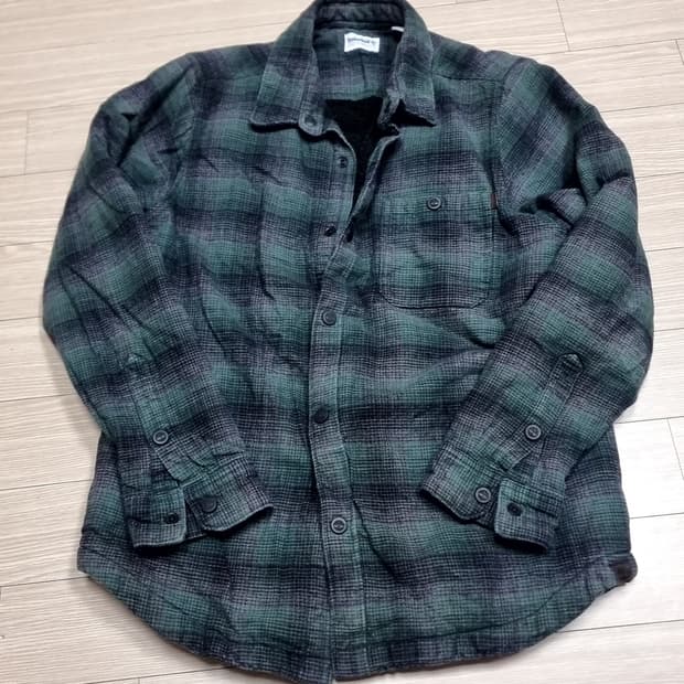 팀버랜드 그린 체크 플란넬 셔츠(100)