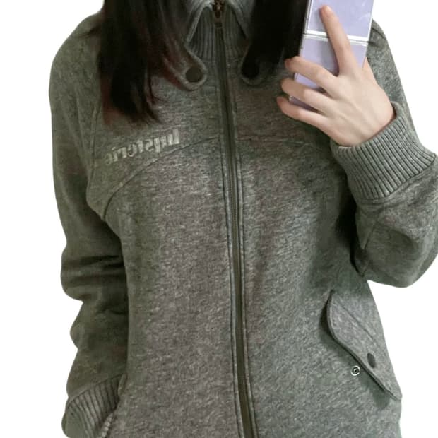 히스테릭 글래머 그레이 스웨터 집업 