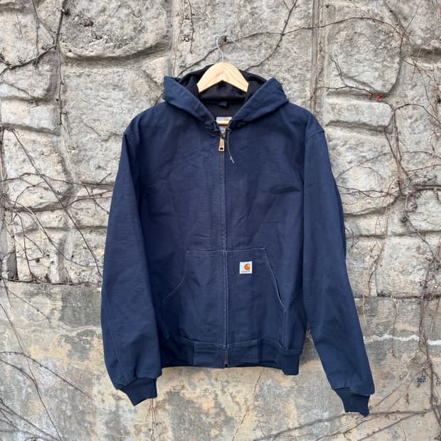 칼하트 빈티지 j131 dny 네이비 덕 액티브 후드 워크 자켓 m