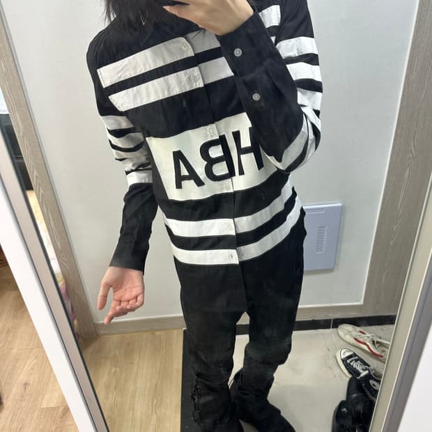 후드바이에어 로고박스 셔츠 M