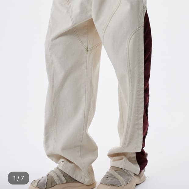 INCISION SIDE WRINKLE DENIM PANTS - IVOR