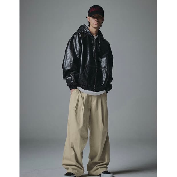 낫포너드 투턱 와이드 코튼팬츠(베이지/M) 치노팬츠/커브드팬츠/인템포무드