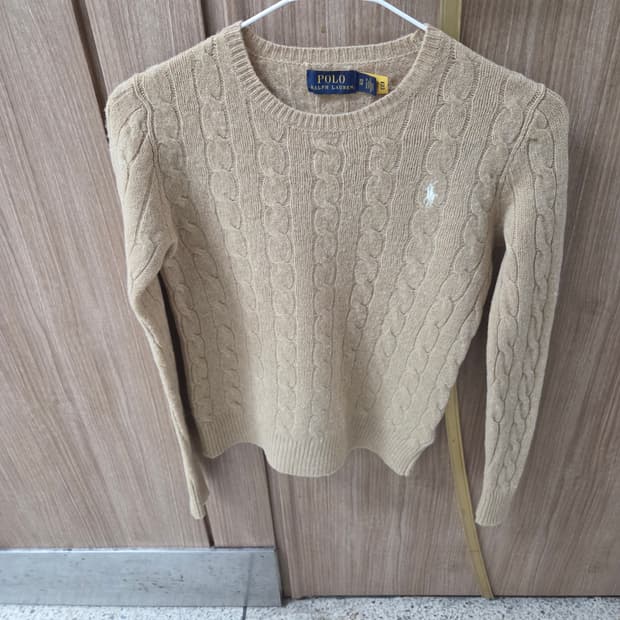 폴로 qr 꽈배기 캐시미어 니트 xs