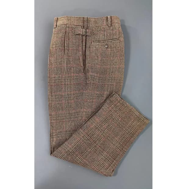 [34] 폴로랄프로렌 체크 울 서스펜서 투턱 슬랙스 팬츠