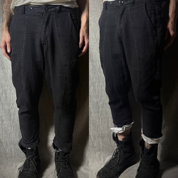 KMRii Hand-Stitched Linen Cropped Pants 