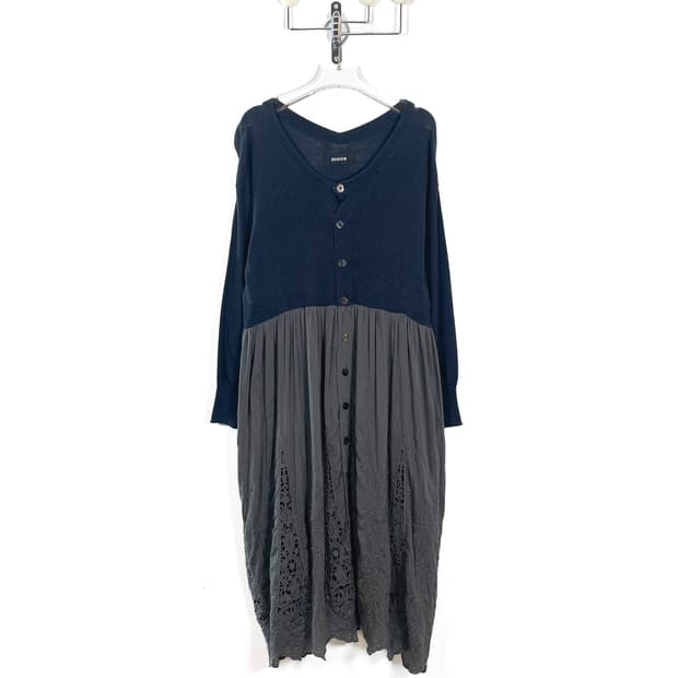 주카 실크 블렌드 레이스 가디건 원피스