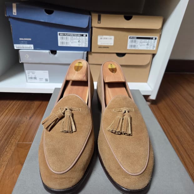 Baudoin & Lange 스웨이드 태슬 로퍼 남성 구두