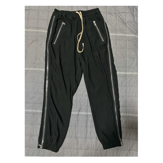 릭오웬스 지퍼 팬츠 블랙 왁스