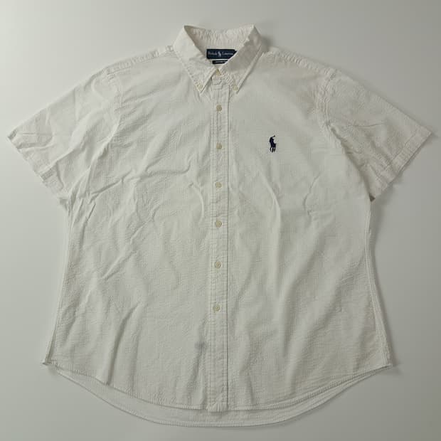 CJ898 2XL 폴로 화이트 시어서커 반팔 셔츠 남방