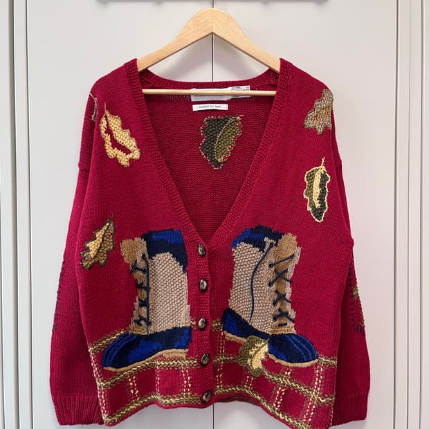 (Rare) Robert scottlid 핸드메이드 자수 니트 가디건