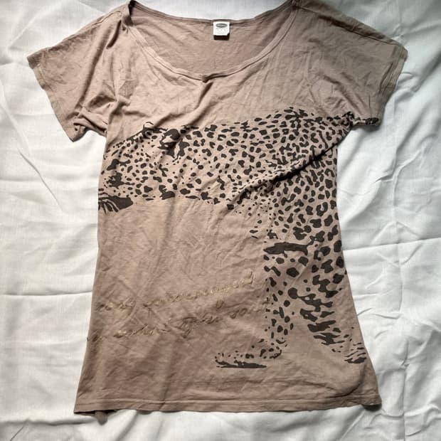 Leopard print slim t-shirt