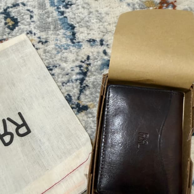 더블알엘 레더 카드 케이스 다크 브라운