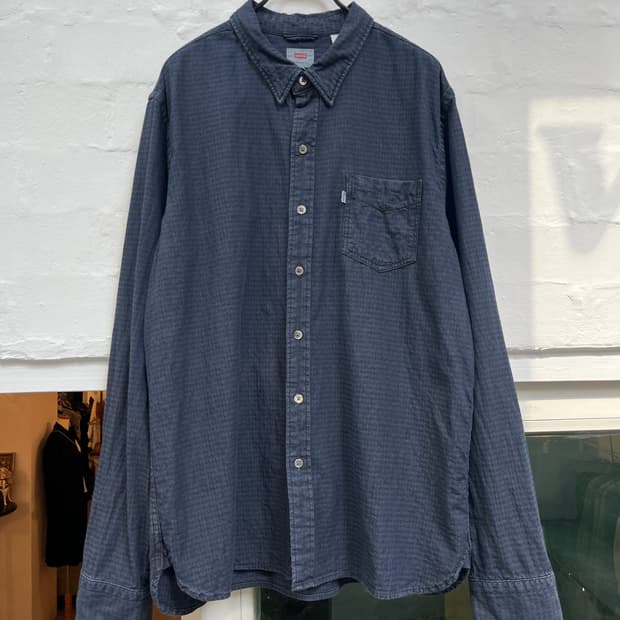 Levis 네이비 시어서커 긴팔셔츠 남방 L
