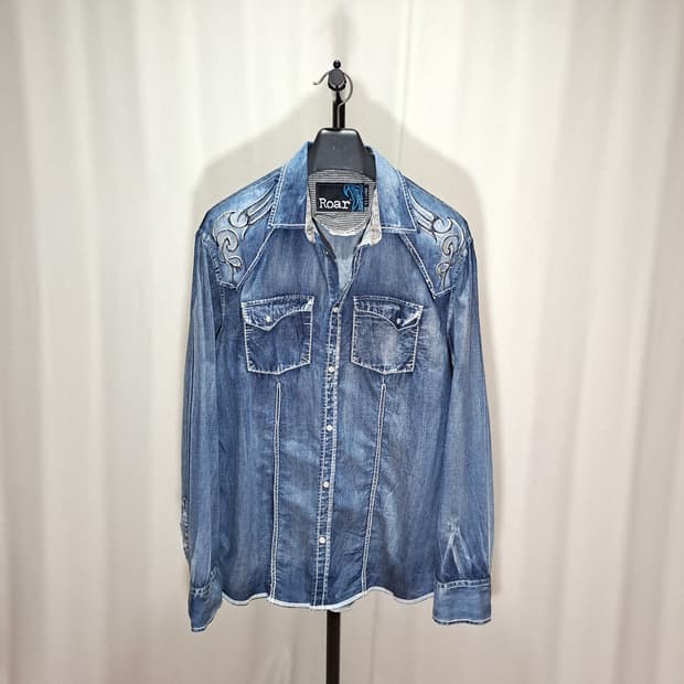 (택포) ROAR 웨스턴 데님셔츠 XXL B882