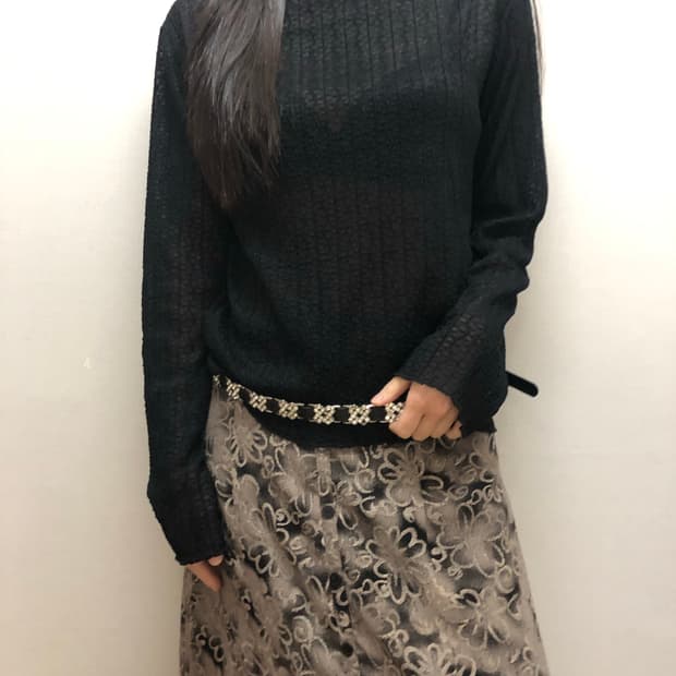 빈티지 블랙 패턴 탑